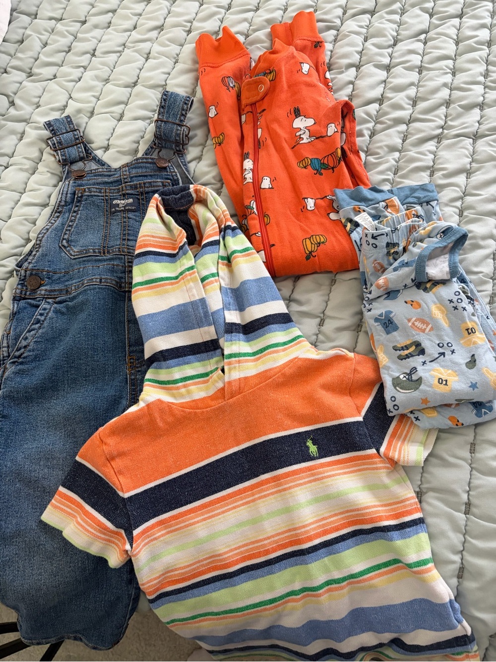 Polo by Ralph Lauren Orange & Multicolor Striped Hooded Kids Shirt Fall bundle
